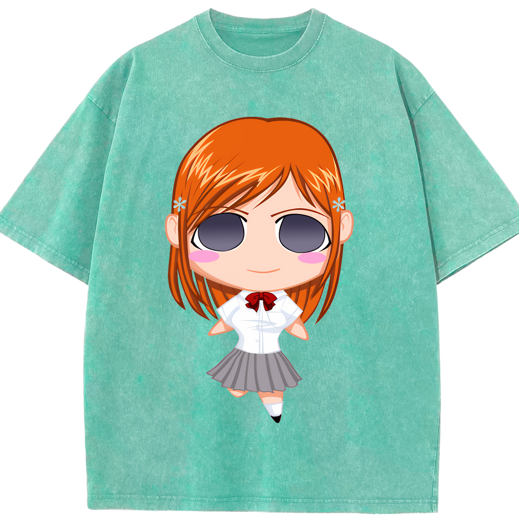 （画像用） ブリーチ 井上織姫（いのうえおりひめ） BLEACH Inoue Orihime 綿100% ヴィンテージ風 半袖Tシャツ（フロントプリント）